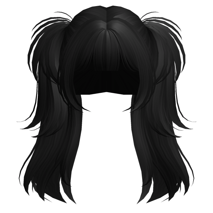Cute Gyaru Messy Pigtails (Black)