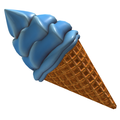 Cute Swirl Ice Cream Cone (Blue)