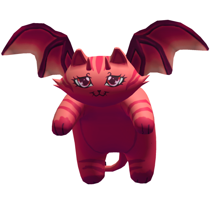 Cute Kawaii Red Devil Angel Flying Cat Kitten