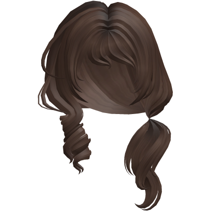 Soft Swirly Curled Side Ponytail (Brown)