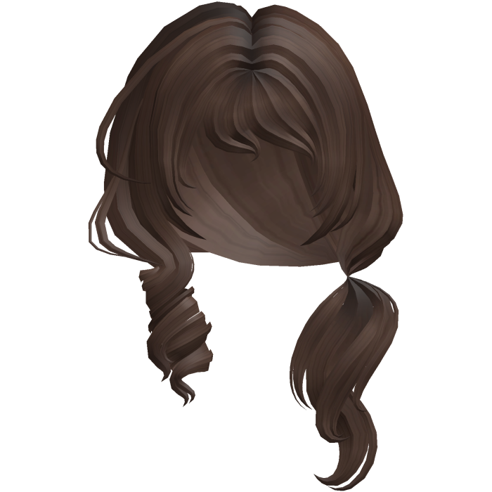 Soft Swirly Curled Side Ponytail (Brown)