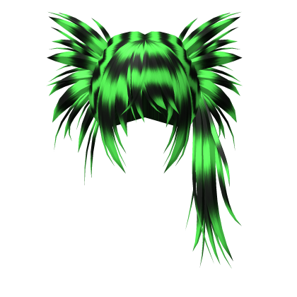 Y2K Spikey Alt Scene Hair Black and Neon Green