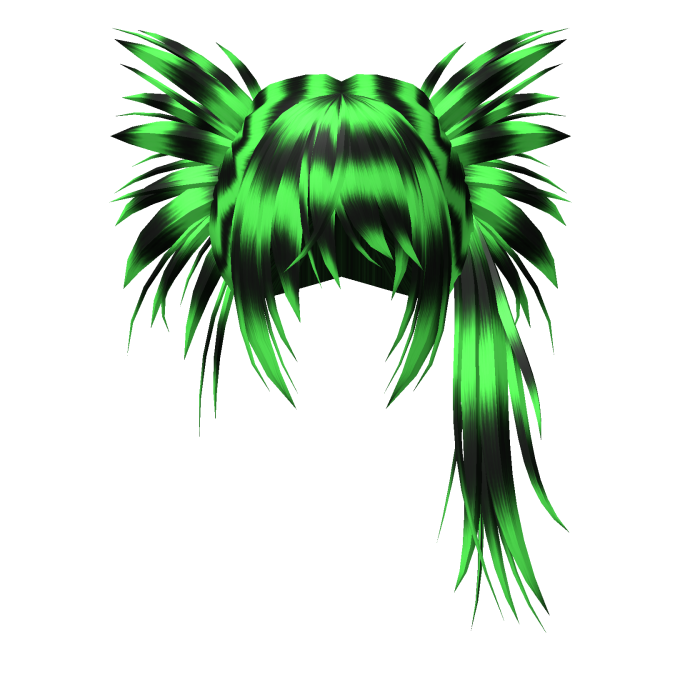 Y2K Spikey Alt Scene Hair Black and Neon Green