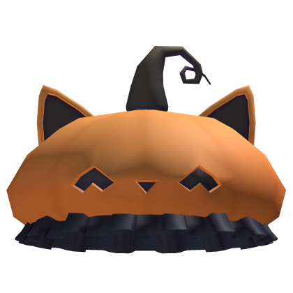 Orange Halloween Pumpkin Cat Hat