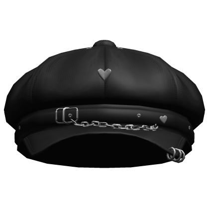 Black Goth Beret Cap