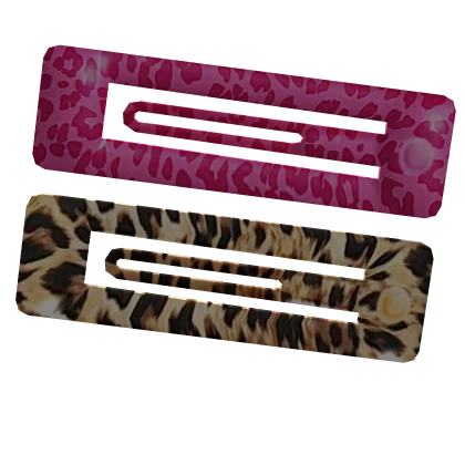 y2k gyaru trashy 2000s cheetah hot pink hair clips | Roblox Item