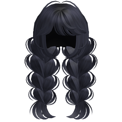 Fluffy Messy Back Braids (Navy) Roblox item