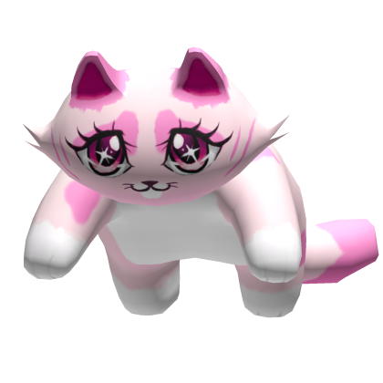 Cute Kawaii Pink Cat Kitten on Head