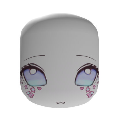 Lovely pink blue mermaid face 