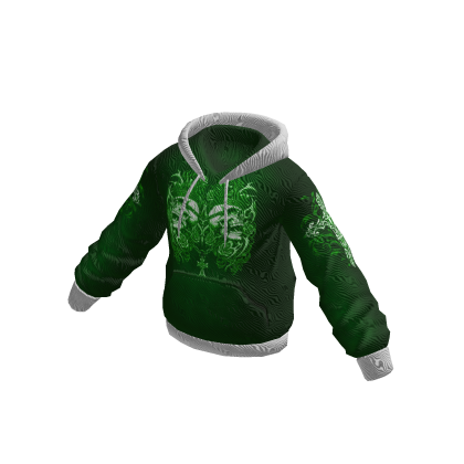 Y2K Skull Graphic Hoodie Green thumbnail