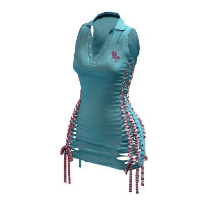 Braided Cutout Sleeveless Polo (Seashell)