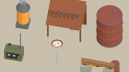 Low Poly Post Apocalyptic Wasteland Props Pack x55 preview 6