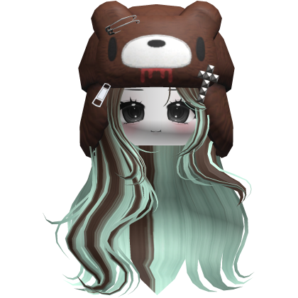 Fuzzy Bear Ushanka Flowy Long Hair (Mint Choco)