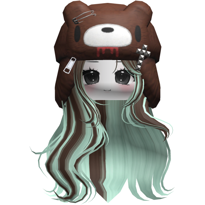 Fuzzy Bear Ushanka Flowy Long Hair (Mint Choco)
