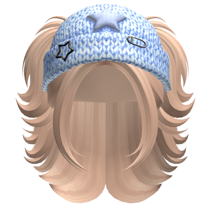 Y2K Half Up Pigtails Hair w/ Beanie (Blonde) Roblox item