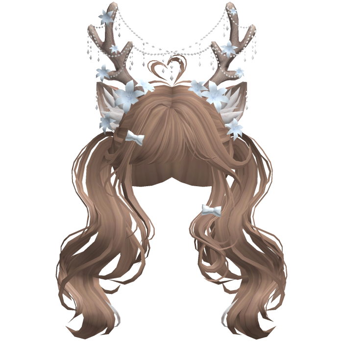 Ethereal Christmas Fairy Fawn Pigtails w/ Antlers