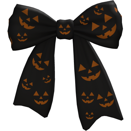 Halloween Bow Ribbon Hair Black Orange Roblox item