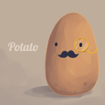 potato with a mustache
