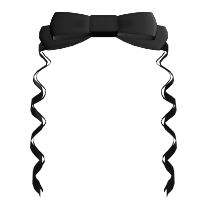 ♡ black cutesy delicate ribbon girly hair bow  Roblox item