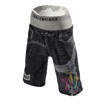 Eagle Print Jorts