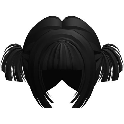 Black Kawaii Moe Blunt Mini Pigtails  𖹭 .ᐟ  Roblox item
