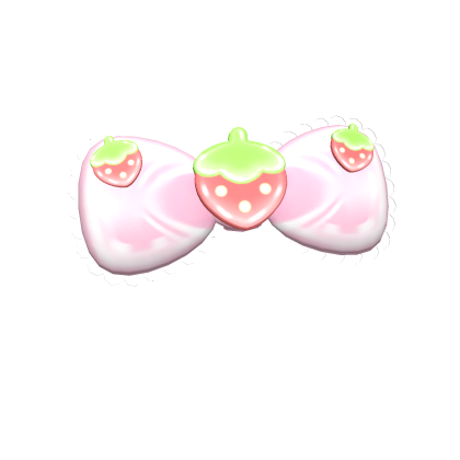 cute pink bow with strawberry 🍓 Roblox item