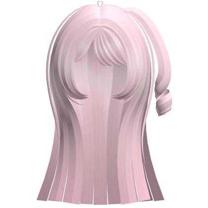 Long Straight Hair w/ Side Pigtail (Pink) Roblox item