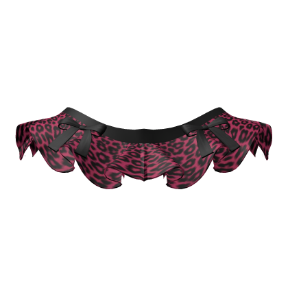 Doll Mini Skirt with Ribbons - Pink Leopard Gyaru Roblox item