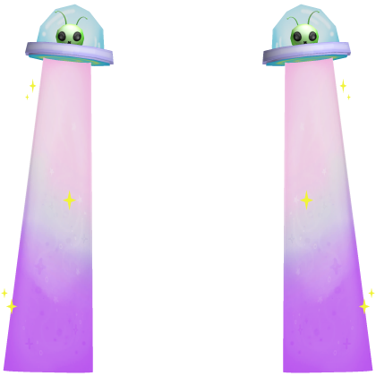 👽 Cute Silly Alien UFOs Behind You in Pink Purple