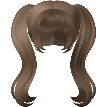 ♡ cute anime moe doll light brown long pigtails Roblox item