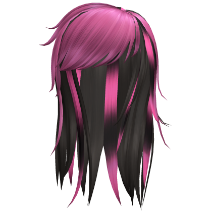 black and pink side bangs scene hair