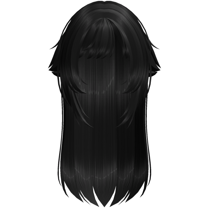 ✚ Layered Wispy Catgirl Anime Hair in Shiny Black