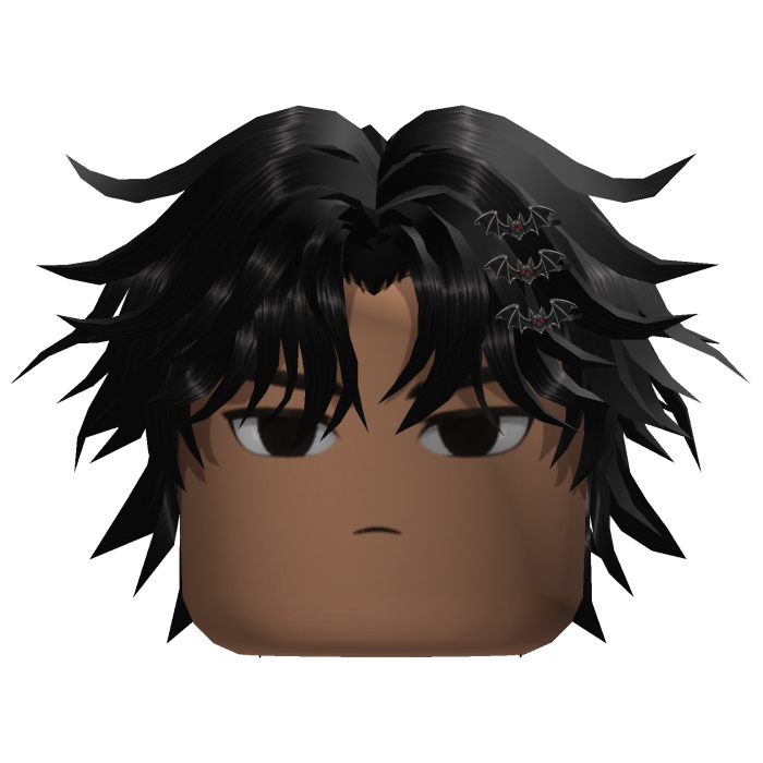 Messy Hair w/ Bat Clips (Black)