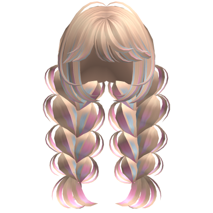 Fluffy Messy Back Braids (Bubblegum) Roblox item