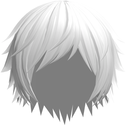 White Long Messy Shaggy Anime Boy Hair Roblox item