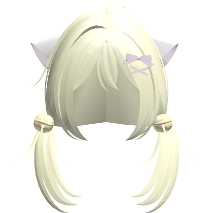 blonde playful nyanko cute pigtails