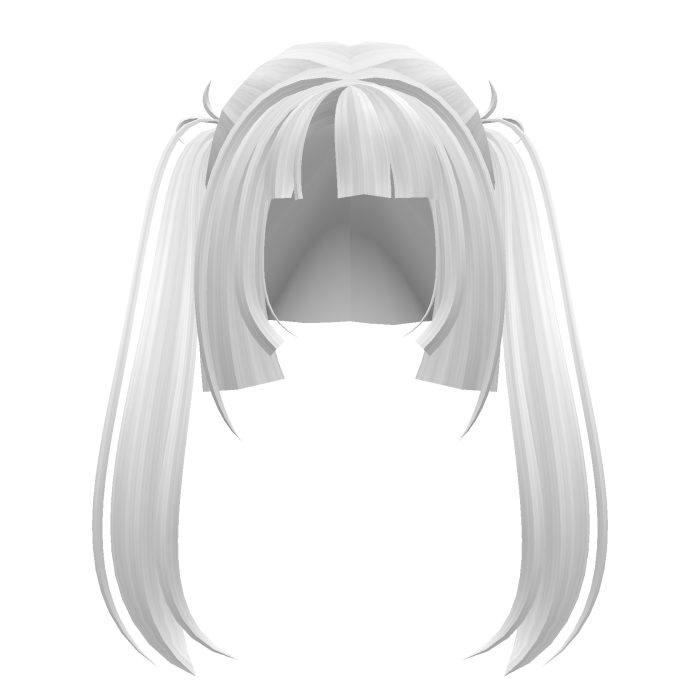 Anime Cute Messy White Pigtails Hair with Bangs