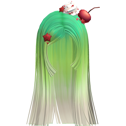 Cherry Cream Long Straight Hime Cut (Green Soda) Roblox item