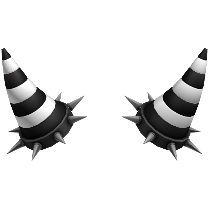 さ (glowing) spiked devil horns / white black
