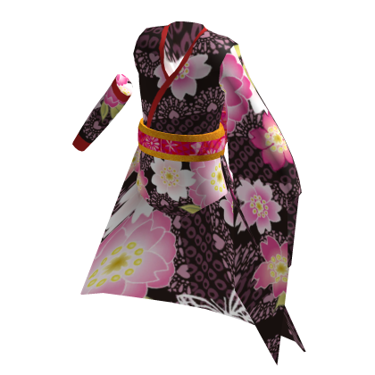 Arranged Kimono.  Floral pattern