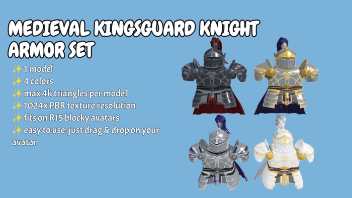 [R15] Medieval kingsguard knight armor set preview 1