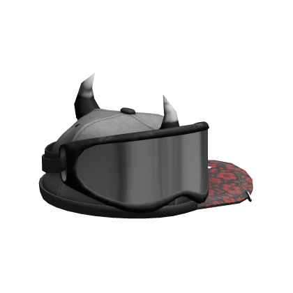 gray snapback w dirt bike goggles Roblox item