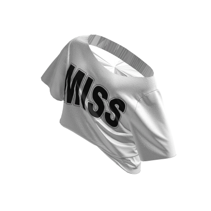 off-shoulders baggy white MISS shirt