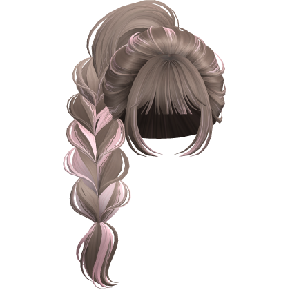 Braided Anime Princess Ponytail Milktea&Pink