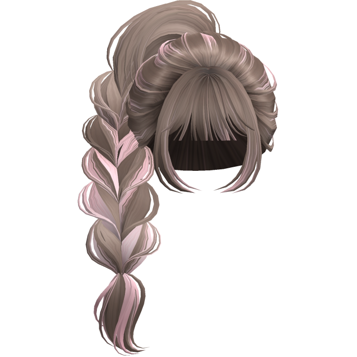 Braided Anime Princess Ponytail Milktea&Pink