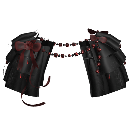 Black Victorian Lace Red Ribbon Dress 3.0