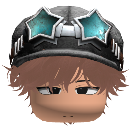Messy Boy Neon Hair W/ Y2K Aviator ( Brown ) Roblox item