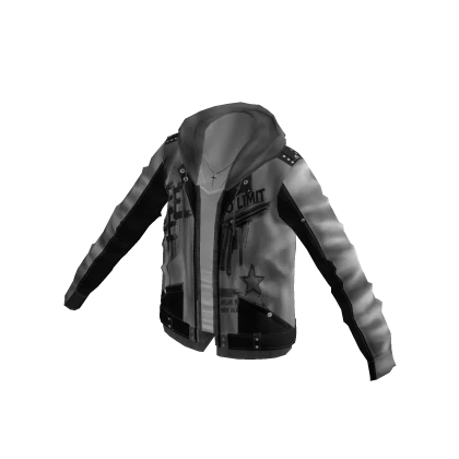 Y2K Grunge Graphic Zip-Up Hoodie (Black) | Roblox Item - Rolimon's