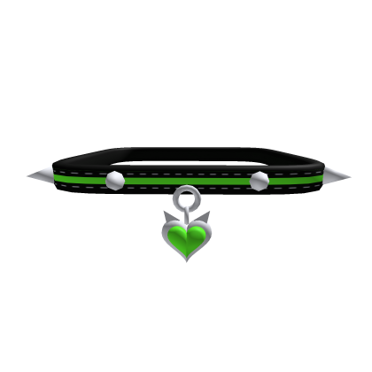 Green Emo Kitty Heart Spiked Choker