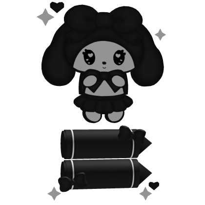 ♡ : cute black bunny crayons thumbnail